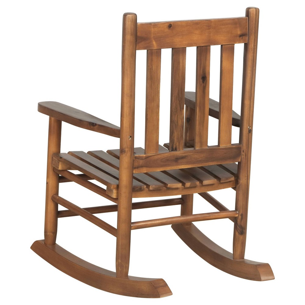 Photos - Rocking Chair Annie Solid Wood Slat Back Youth Rocking Accent Chair Golden Brown - Coast