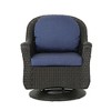 Outdoor Patio Rattan Swivel Rock Club Chairs Set of 2 with Water-Repellent Cushions - 4 of 4