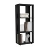 SEVOBAL Decorative Bookshelf Three Shelf Bookcase Compact Design for Stylish Storage and Display in Office, Black, 9.9"*15.7"*39.4" - 2 of 4
