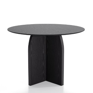 Lirago Arched Leg Round Black Dining Table 42" L x 42" W x 30" H - 1 of 4