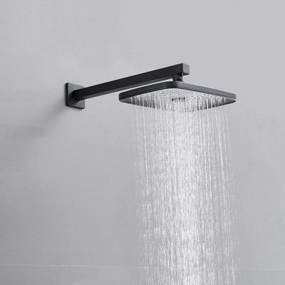 Matte Black Dual Head Rain Shower System with Handheld