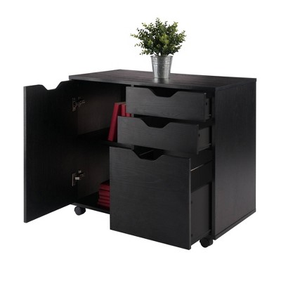 Halifax Black Mobile Filing Cabinet with 2 Drawers and Lock