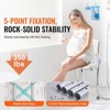 VEVOR Shower Chair, Shower Seat with Back, Adjustable Height Shower Stool, Shower Chair for Inside Shower Bathtub, 350 lbs Capacity, White - 3 of 4
