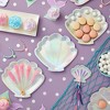 Sparkle and Bash 48 Pack Holographic Seashell Plates for Girls Mermaid Birthday Party Supplies, Silver Foil Design (9 In) - 2 of 4