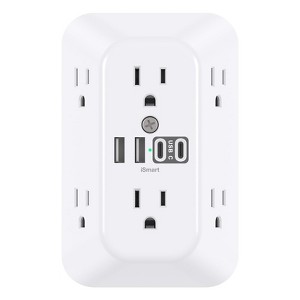 Itopfox Surge Protector Outlet Extender with 6 AC Outlets & 4 USB Ports (2 USB-C), 1800J Power Strip for Home, Office, Dorm Essentials - 1 of 4