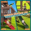 AMERLIFE Wooden Outdoor Swing Set with Playhouse, Slides, Swings, Climbing Wall & Ladder, Multi-Activity Backyard Playground for Kids Ages 3–8 - 3 of 4