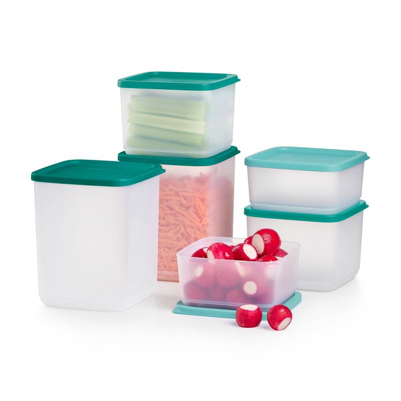 Tupperware 12pc Square Stacking Food Storage Containers with Lids - Green, 3 of 15
