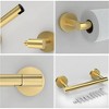 LunaLulinlk Brushed Gold Double Post Pivoting Wall Mounted Stainless Steel Toilet Paper Holder for Bathroom RV - 3 of 4