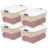 IRIS USA 94 Qt Stackable Plastic Storage Bins with Lids, Clear White, 4Pk - 4 of 4