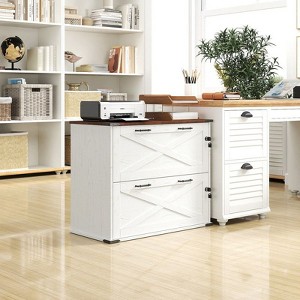 Karl Home 2-Drawer White Particle Board 31.5in. W Lateral File Cabinet - 1 of 4
