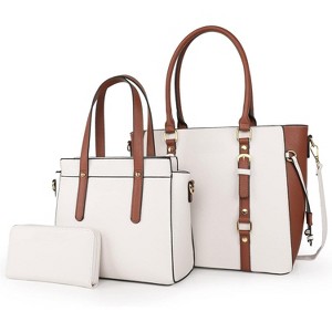 West 3PCS Purses for Women Tote Bag and Wallet Set Shoulder Satchel Handbags - 1 of 4