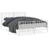 vidaXL Metal Bed Frame with Headboard and FootboardWhite 59.1 in.x78.7 in. - 2 of 4