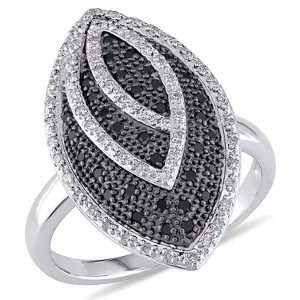 EVERLY JEWELRY | Sterling Silver 1/3ct. t.w. Carat White and Black Diamond Fashion Ring in Sterling Silver - 1 of 3