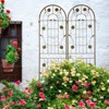 Lirago Brown 2 pieces Weatherproof Multi-functional Outdoor Screen-Laser-Cut Galvanized Steel Panel 70.86"H * 19.68"W * 0.51"D - 3 of 4