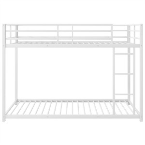 COWLOWN Twin over Twin Metal Bunk Bed with Ladder, Low Profile Sturdy Bunk Bed Frame for Kids and Teens - 1 of 4