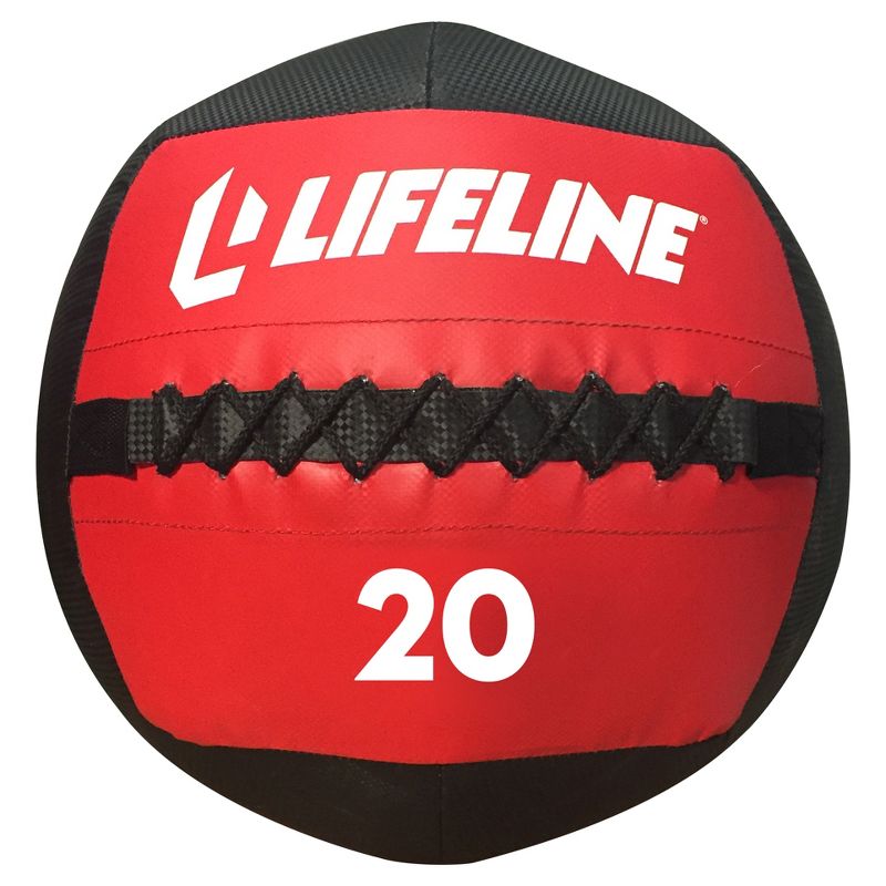 Lifeline Wall Ball 20lbs - Black/Red, 1 of 6
