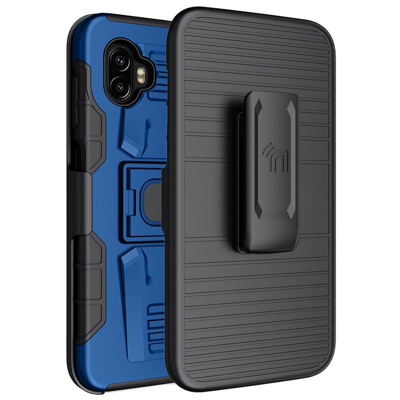 Nakedcellphone Rugged Case with Stand and Belt Clip Holster for Samsung Galaxy XCover 6 Pro Phone, 3 of 13
