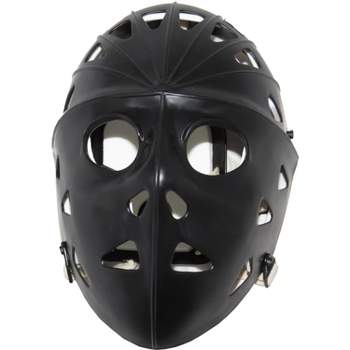 MyLec Pro Goalie Mask, Youth Hockey Mask, High-Impact Plastic, Ventilation Holes & Adjustable Elastic Straps, Secure Fit, (Black,Medium)