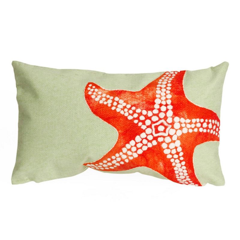 12&#34;x20&#34; Star Fish Lumbar Throw Pillow Pastel Green - Liora Manne, 1 of 5
