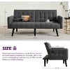 TYBOATLE 65‘’ Convertible Velvet  Futon Sofa Bed, Modern Upholstered Couch with USB, Folding Loveseat for Small Space, Apartment, Office - 2 of 4