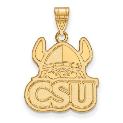 Black Bow Jewelry 10k Yellow Gold Cleveland State Vikings NCAA Large Pendant