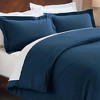 Flannel Cotton Modern Solid Fuzzy Duvet Cover Set With Pillow Shams by Blue Nile Mills - 4 of 4