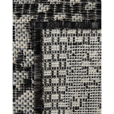 Charcoal Gray 7' x 10' Synthetic Rectangular Outdoor Rug