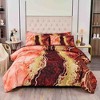 BAGOKIE Marble Watercolor 6 Pieces Comforter Bedding Set - 2 of 4