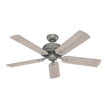 Matte Silver 52" Ceiling Fan with Light Kit and Reversible Blades