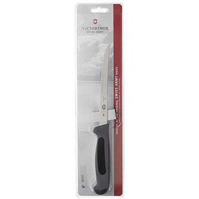 Victorinox Swiss Army Cutlery Fibrox Pro Straight Chefs and Culinary Knife, Semi-Flexible Blade, 6-Inch