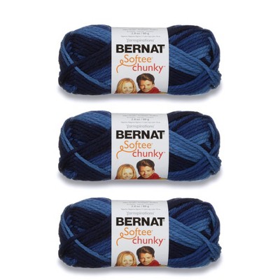 Bernat Softee Chunky Ombre Yarn, 2.5 oz, Gauge 5 Bulky Chunky, 100%  Acrylic, Denim Ombre