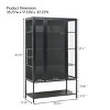 Display Storage Cabinet with Glass Door,LED Lights Cabinet,Modern Black Storage Cabinet for Living Room or Display Corners-Maison Boucle - 4 of 4