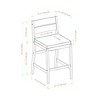 GDFStudio Vivien Modern 23.5" Outdoor Solid Acacia Wood Upholstered Counter Stool(Set of 2) - 4 of 4