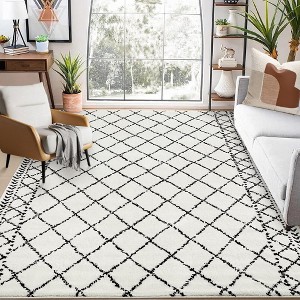 Moroccan Rug Modern Geometric Area Rug Fluffy Rug Carpet - 1 of 4
