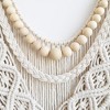 Aoibox Large Boho Macrame Wall Hanging Tapestry, Natural Cotton Cords with Wooden Rod, Ivory Color, 43" W x 32" H, Home Decor - 3 of 4