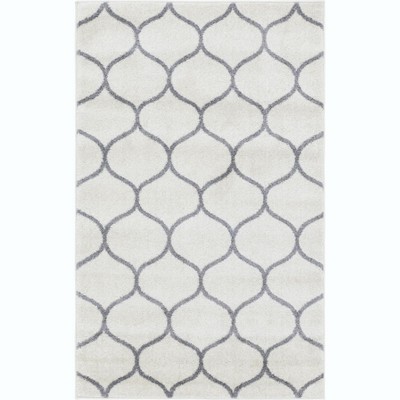 Ivory Trellis 3'3"x5'3" Synthetic Rectangular Rug for Indoor Use