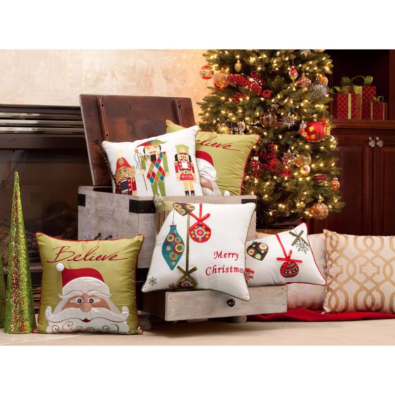16.5&#34;x16.5&#34; Indoor Christmas Nutcrackers Square Throw Pillow Red/Green - Pillow Perfect, 4 of 6