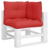 vidaXL - Comfortable Pallet Cushions 3 pcs in Red | Outdoor Fabric Pallet Seat and Back Cushions | Easy-Care Polyester and Hollow Fiber Fillings - 3 of 4