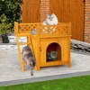Karl Home 2-Story Wooden Feral Cat House Dog House for Outdoor and Indoor, - 4 of 4