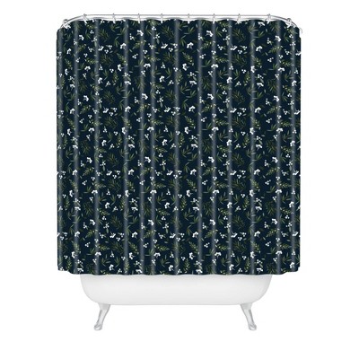 Iveta Abolina Nordic Christmas Shower Curtain Blue/Green - Deny Designs