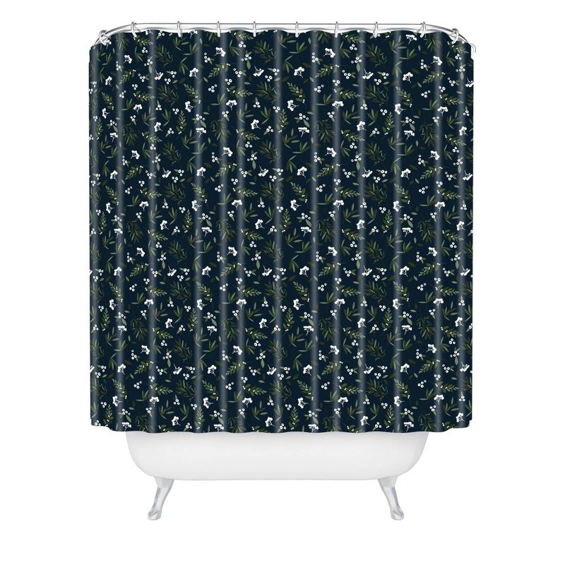 Iveta Abolina Nordic Christmas Shower Curtain Blue/Green - Deny Designs, 1 of 5