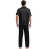 INSPIRE CHIC Men's Satin Nightwear Short Sleeve Shirt Sleep Shorts Casual Pajamas Set 2 Pieces - 3 of 4