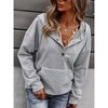 Women's Quilted Pocket Hoodie - Tickled Teal - 2 of 4