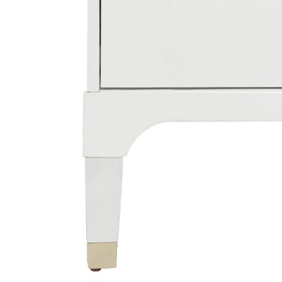 Lorna White and Gold 3-Drawer Nightstand