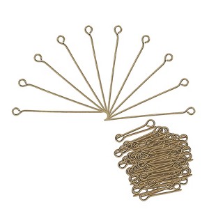 Unique Bargains DIY Craft Necklaces Bracelets Earrings Jewelry Making Iron 21 Gauge Eye Pins 200 Pcs - 1 of 4