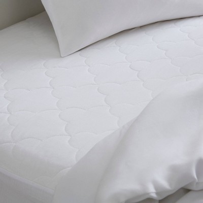 All Natural White Cotton Quilted Queen Mattress Pad