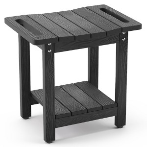 Arceso Shower Bench, HDPS Stool with Shelf and Handles - Waterproof & Non-Slip for Indoor/Outdoor Bathroom - 1 of 4