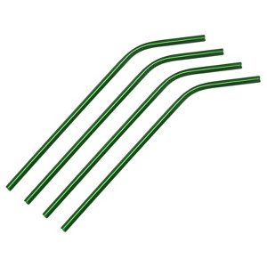 Unique Bargains Smooth Cocktail Coffee Juice Reusable Metal Straws 4 Pcs - 1 of 3