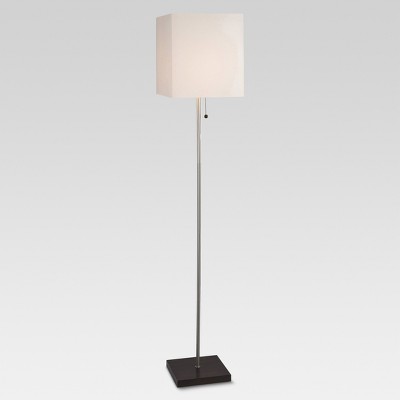 Square Stick Floor Lamp Silver Includes Energy Efficient Light Bulb - Threshold , Size: Lamp with Energy Efficient Light Bulb