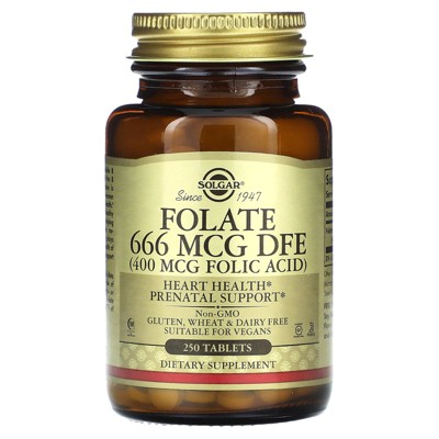 Solgar Folate, 666 mcg DFE, 250 Tablets